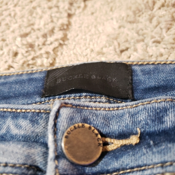 GUC Buckle Black Distressted Riped Jeans unknown fit no or size skinny stretch - Picture 3 of 16